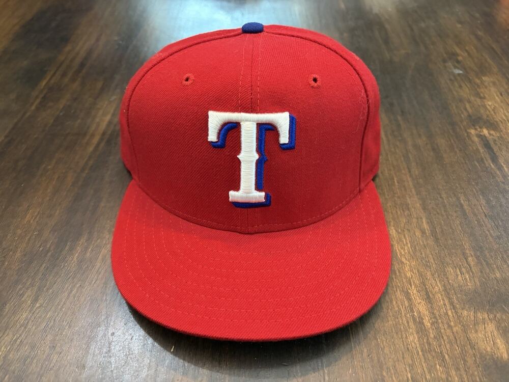 Texas Rangers MLB New Era 59FIFTY Fitted hats Cap Red Size 7